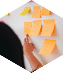 Post its placed on to the wall.